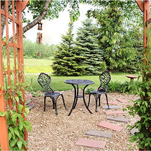 Sunnydaze 3-Piece Black Outdoor Cast Aluminum Patio Bistro Set