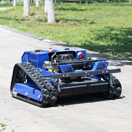 Remote Control Lawn Mower – 9HP Gas Hybrid, 800m Range, 21.7" Cut, Auto-Retract Blades, 45° Slope, Zero Turn – for Large Properties, Dense Grass – Professional All-Terrain Cutter