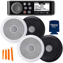 Fusion Entertainment Marine Receiver with 2 Pairs of XS-F65CWB 6.5" Coax Speakers Black & White Grills
