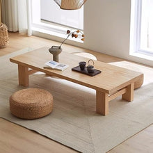 HASMI Living Room Table Vintage Tea Table Japanese Square Long Tea Table to Sit On The Floor Furniture Coffee Tea End Table for Living Room Outdoor Side Table (Size : Brown 140x60x38cm)