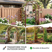 MBBTAG Wood Garden Arch Trellis for Climbing Plants Outdoor, Heavy Duty Garden Arbor Archway Trellis with Ground Anchors for Roses Vines Lawn Pathway and Wedding Decor(180x50x250cm)