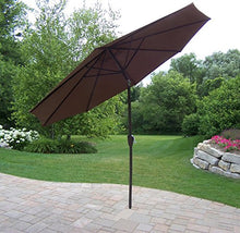 Oakland Living Elite Bar Set with Table, 4 Cushioned Stools, Umbrella & Stand Antique Bronze