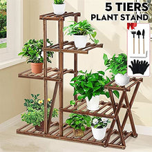 iumLeap Plant Stand 5-Layer Wooden Plant Shelves Rack Display Shelf Home Indoor Outdoor Yard Garden Patio Balcony Flower Planter Pot Stands Flower Stand