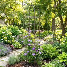 H Potter 8.5 Foot Iron Garden Obelisk Trellis | Heavy-Duty Ornamental Metal Landscape Hardscape for Climbing Plants | Large Handcrafted Vertical Yard Art - Model GAR470L
