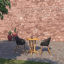 Amazonia Victor 1-Piece Outdoor Bistro Round Table | Certified Teak | Ideal for Patio and Indoors, 27Lx27Wx29H, Light Brown