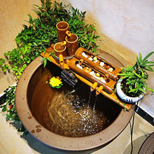 Bamboo Water Fountain Garden Decor, Bamboo Fountain Kit, Garden Water Fountain Bamboo Water Feature Pump Water Landscape (70cm/27.6in)