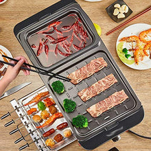 AFPSDLFJDLS Multifunctional Electric Griddle Hot Pot Amp; Barbecue Grill All in Machine Household Elecitrc BBQ Furnace