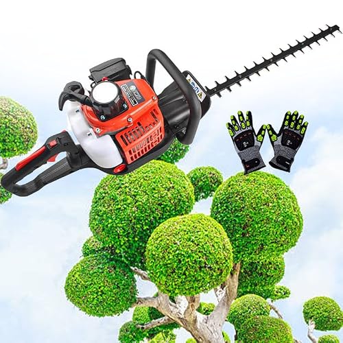 WEIMILOR 23.66cc 2 Cycle Gas Hedge Trimmer 1500-Hour Durable Blades, Double-Layer Air Filter Protection, Cuts 2" Branches Effortlessly - Low Vibration Design