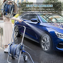 JKSVTF Hose Reel Cart Hose Reel Cart with Wheels Metal Durable Garden Trolley, Hose Cart with Retractable Handle, Household Car Wash Tool with Water Gun, for Irrigation (A Hose Cart+20m Pipe)