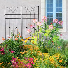 Metal Garden Trellis for Climbing Plants, Rustproof Outdoor Flower Support, Versatile Ivy Vines, Roses, Morning Glory, Clematis, Jasmine, Grape, Sturdy Powder-Coated Metal Trellis (Black,4)