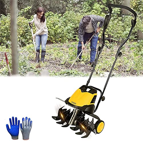 TREEYX Garden Gear Electric Garden Tiller,2400W Low Noise Electric Cultivator, Tilling Width 45Cm,Working Depth 22Cm,Speed 420 RPM,Cultivator (10m Extension Cord)