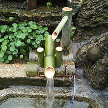 GenSDH Bamboo Frame Drip Car Flowing Water Landscape Bamboo Water Feature Fountain Outdoor Japanese Garden Feature Modern Decoration Handmade, 80Cm