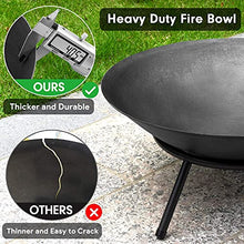 Portable Fire Pits & Bowls, 22in Outdoor Wood Burning Steel BBQ Grill Firepit Bowl, Heating Basin for Patio Backyard Garden Camping Picnic Bonfire