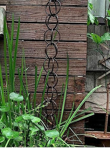 GVBNOTT Ring Rain Guide Chain Rain Downspouts, Courtyard Garden Rain Catcher Chain for Homestay Villa, Customizable Length，5m/16ft