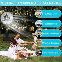 DFEDHF Black Oscillating Misting Fan, 11 Gallon Large Capacity Tank, 3 Speed Setting, Heavy Duty Outdoor Fan Misters for Cooling, Industrial, Commercial, 81cm/31.9in