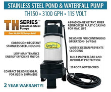 EasyPro TH150-3100 GPH 115v Stainless Steel TH Series Submersible Pump