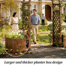 Garden Arbor with 2 Planter, Wooden Outdoor Arch Trellis, 86" H Outdoor Lawn Arch for Climbing Plants for Backyard, Lawn(White)
