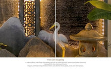 Indoor Outdoor Resin Zen Fountain Wall with Buddha & LED Lights, Large Water Feature with Circular Design, Landscape Decor with Pump, for Garden, Entryway & Living Room