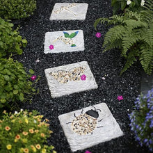 Elitix Stepping Stone Square Step Gardening Stones with Pebble, Outdoor Walkway Stepping Lawn Stone Set Concrete Material, 31x21cm Tiles for Decorative Garden Path(Color:Set of 4)