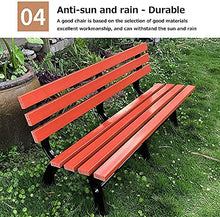 Rsmmpqa Park Terrace Bench Outdoor Bench, Weatherproof Garden Bench with Cast Aluminum e and Anticorrosive Plastic Wood, 2-3 Seat (Size : 120X38X73CM) ()