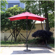 ARGENTFLUX 150×250cm Rectangular Garden Umbrella with Crank and Tilt, Outdoor Market Table Umbrella Sun Shade Umbrella, Deck, No Base(Rose Red)