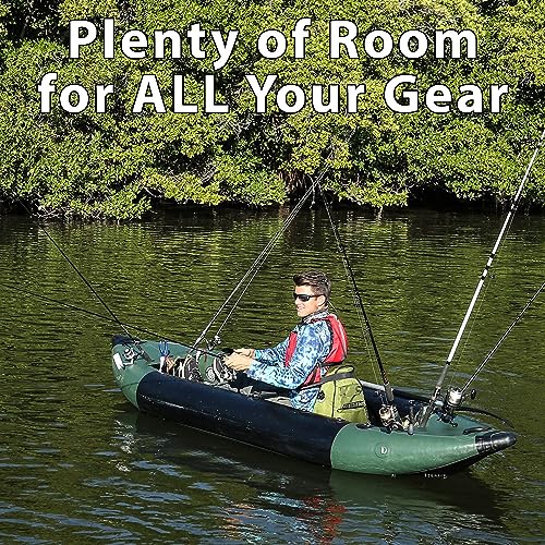 Sea Eagle 350FX Inflatable Explorer 1 Person Fishing Kayak Green
