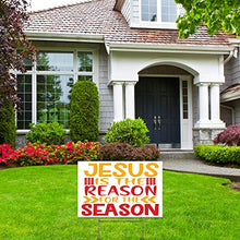 Yard Sign Jesus is The Reason for The Season Winter Holiday Decoration Lawn Sign 18" x 12" with 15-inch Stake