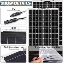 KZZAAO 400W Flexible Solar Panel 2Pcs 200 Watt Solar Panel Kit with Charge Controller Portable Panels Monocrystalline Photovoltaic Module