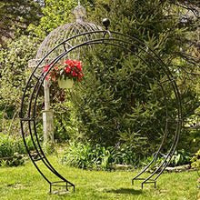 Zaer Ltd. Large Elegant Round Garden Arch Moon Gate Black