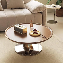 Chicken Couch End Table Round Coffee Table Balcony Stainless Steel Living Room Home Simple Coffee Table Modern Simple Side Table Corner Tables for Living Room(Side Table 50cm)