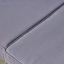 Great Deal Furniture Outdoor Sectional Loveseat Set 2-Seater Acacia Wood Water-Resistant Cushions Gray Finish + Dark Gray