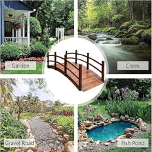 TT-YEL Heavy Duty Tree Garden Passage Bridge, Courtyard Walkway Arch Bridge with Safety Railings, Garden Decorative Wooden Bridge, Load-Bearing 500Kg,Yellow l140cm