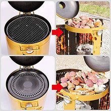 piudoiliy Vertical Charcoal Grill Barbecue,Portable BBQ Grill,with Lid & Grid,Outdoor Barbecues Grills & Smokers, for Camping Picnic