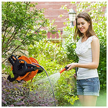 Gardening Hose Reel Cart 20 Set,Garden Hose Set Including Hose Reel and 20-m Hose, Great Standing Security, Adapter, Spray Nozzle, Carrying Handle (Black 98ft hose reel set)