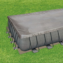 Summer Waves Outdoor Rectangular Frame Above Ground Swimming Pool Set Gray