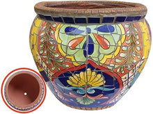 FAFACAI Rural Outdoor Courtyard Flowerpot Hand-Painted Colorful Classical Planter Ceramic Plant Pot Large Flower Pot European Flowerpot Garden Balcony Decoration Bonsai Pot (35 * 32cm)
