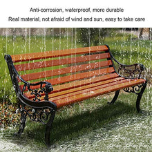 ERoomQ Outdoor Garden Bench,Balcony Garden Wooden slatted Bench with backrest, Cast Iron Frame and anticorrosive Solid Wood Seats (Anticorrosive Solid Wood 120cm)