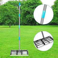 Aikimfuly Lawn Leveling Rake 6.5 FT Stainless Steel Leveling Tool Length Adjustable Long Handle Gardening Hand Tool for Garden Backyard Lawn Farm Golf