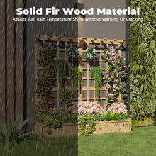 Dual-Section Wood Planter Box With Trellis For Outdoors,Raised Garden Bed For Hanging Baskets,1.4Ft Depth Large Planter Box With Hanging Roof & 8 Drainage Holes For Climbing Plant,Vegetables,Flowers