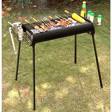 Barbecue Desk Portable Travel Folding Tall Barbecue BBQ Charcoal Grill with Independent Charcoal Tank and Seasoning Basket for Camping Picnic Outdoor，black - 28.7 X 14.6'' X 32.3" Tabletop Barbecue"