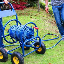Hose Reels Decorative Garden Hose Storage 25MM Large Water Pipe Reel Car Garden Four-Wheel Hose Storage Rack Portable Cleaning Hose Set (Color : Blue, Size : Hose reel-40M Pipe)