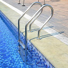 Swimming Pool Ladder 304 Stainless Steel Swimming Pool Handrail Anti-Slip and Anti-Rust for 1-1.3m Pool Need to be Embedded/Silver / 1mm (Silver 1.5MM) (Silver 1mm)