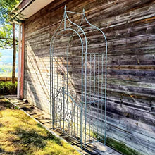 OREKPOT Metal Garden Arbors Wedding Arch with Door,Garden Arch/Rose Arch,for Roses, Climbers, Fruit, Archway or Peas,White