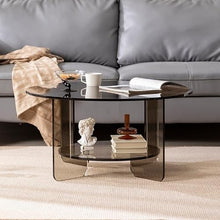 RKUVPAE Coffee Table, Round Acrylic Coffee Table, Multifunctional Side Table Coffee Table, Simple and Sturdy, Suitable for Living Room, Balcony, Garden, Etc.,Black