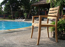 WholesaleTeakFurniture Qty 4 - Travota Stacking Dining Captain Arm Chair - Outdoor Patio Grade-A Teak Wood #WFDCARTV4
