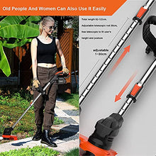 JOMRTS Electric Cordless Lawn Mower with 2 Batteries and brushless Motor High Power and Long Life Easily converts from Lawn Mower to Lawn Trimmer hous