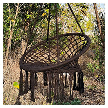 Swing Round Hammock Chair, Swing Chair for Adults, 260 lbs, Single Safety Chair Hammock for Outdoor Indoor Dorm Bedroom Yard Swing seat (Color : 02) (1)