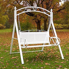 2 Person Patio Swing Seat, Kids Swing Chair Double Garden Seat for Patio, Garden, Poolside, Balcony,White,Friendly321