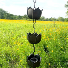 GVBNOTT Lotus for Gutters, Replacement Downspouts Rainwater Collection Chain, Outdoor Patio Garden Decorative Rain Bells, Easy to Install，260cm/8.5ft