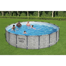 Bestway Steel Pro MAX 18ft x 48in Round Metal Frame Above Ground Swimming Pool Set Gray